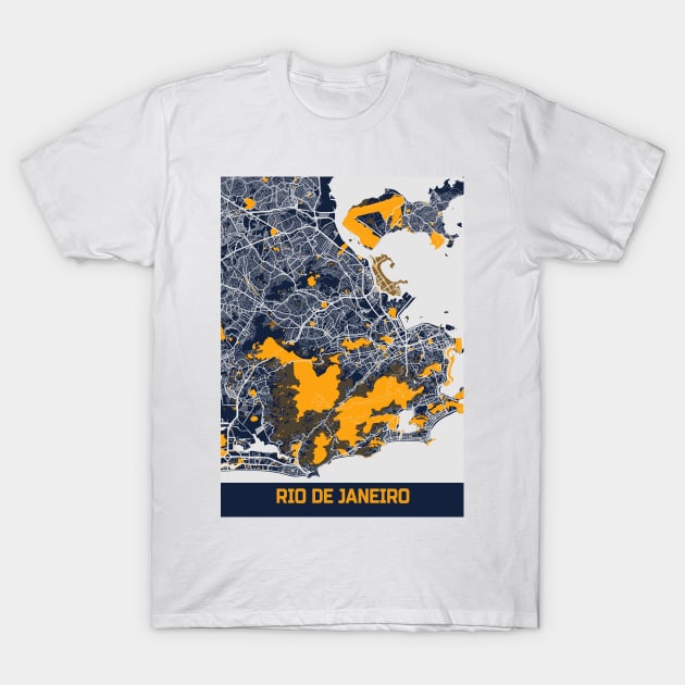 Rio De Janeiro - Brazil Bluefresh City Map T-Shirt by tienstencil